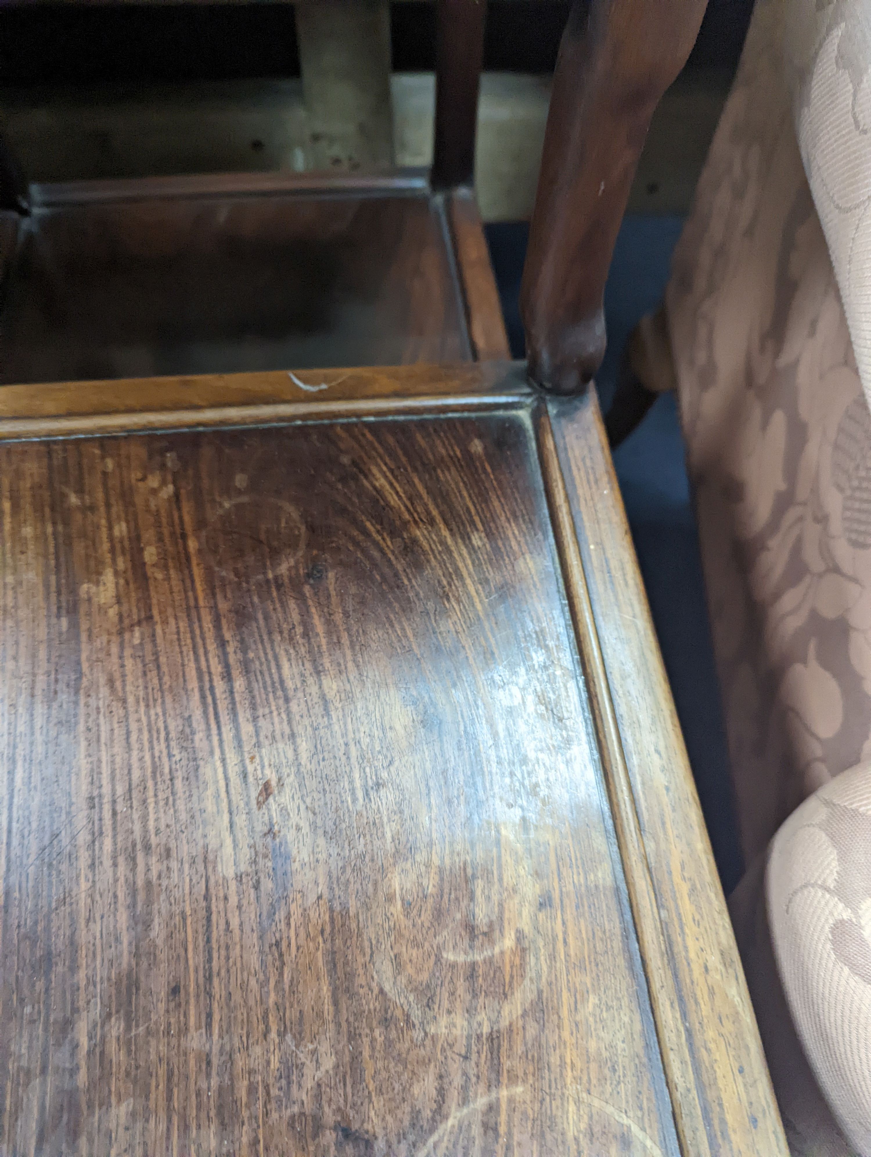 A Chinese hardwood two tier table, width 80cm, depth 38cm, height 80cm